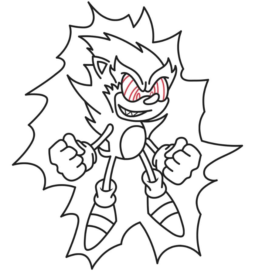 Coloriage FNF Super Sonic