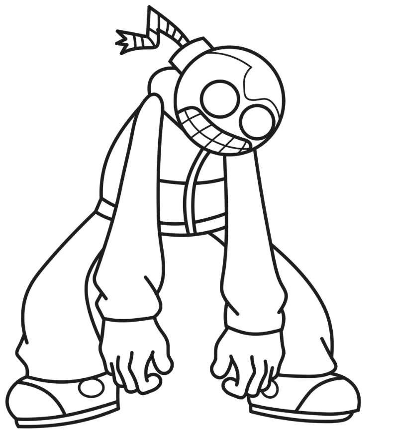 Coloring page FNF Mod on Whitty