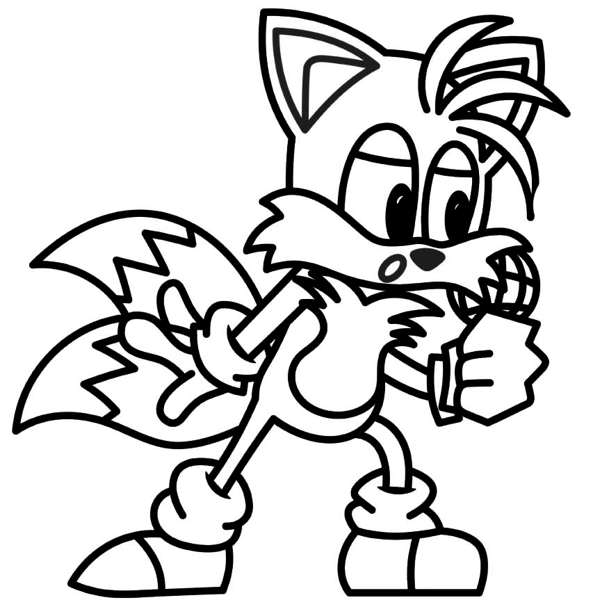 Coloring page FNF Tails Exe