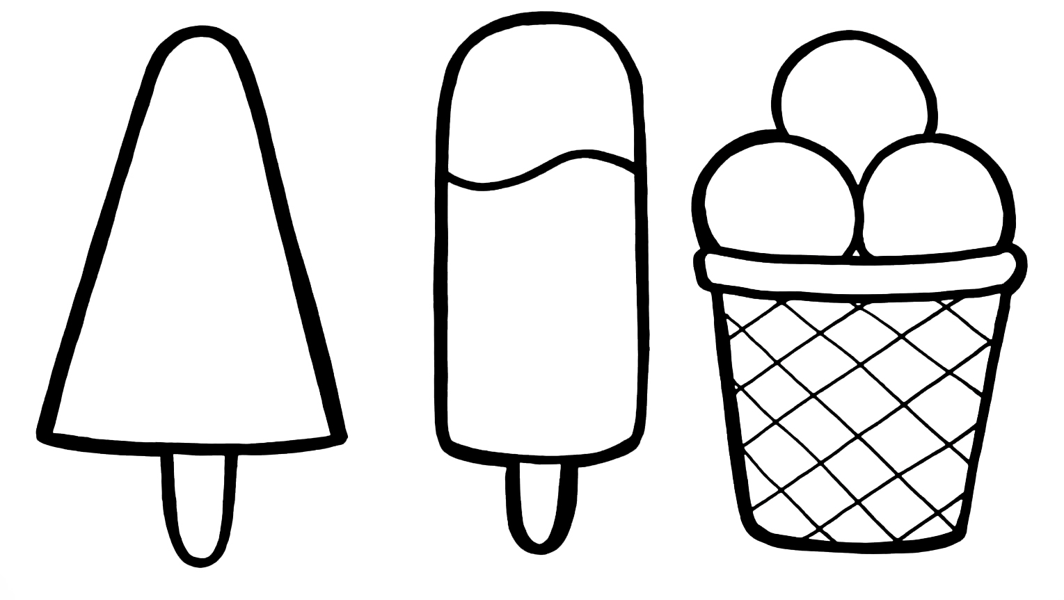Раскраска Для детей 6-7 лет Вкусное мороженое для детей