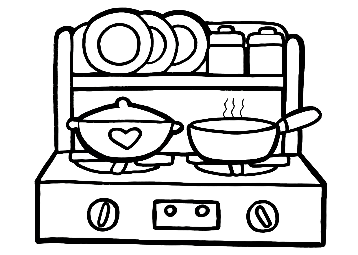 Раскраска Для детей 6-7 лет Приготовление еды