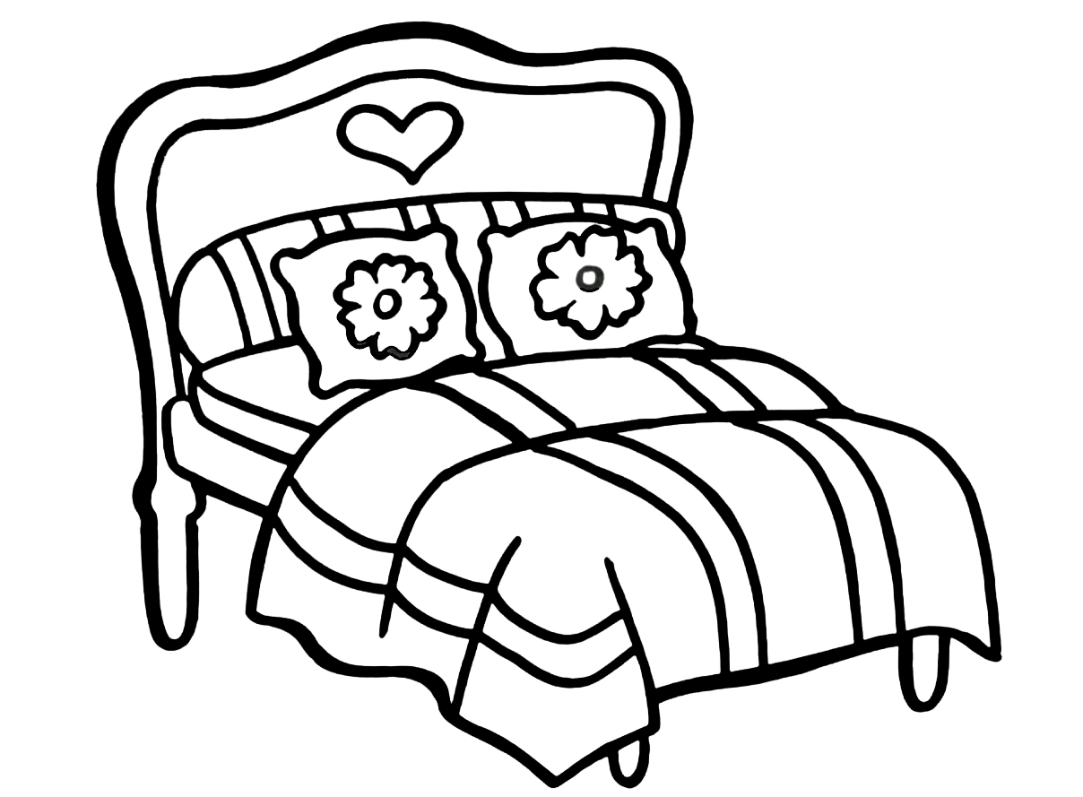Раскраска Для детей 7-8 лет Двухместная кровать