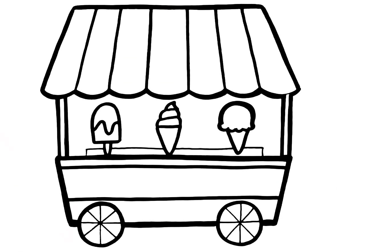 Раскраска Для детей 7-8 лет Мороженое для детей