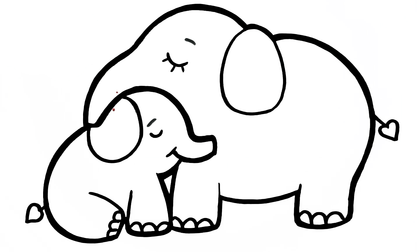 Раскраска Для детей 7-8 лет Слоны