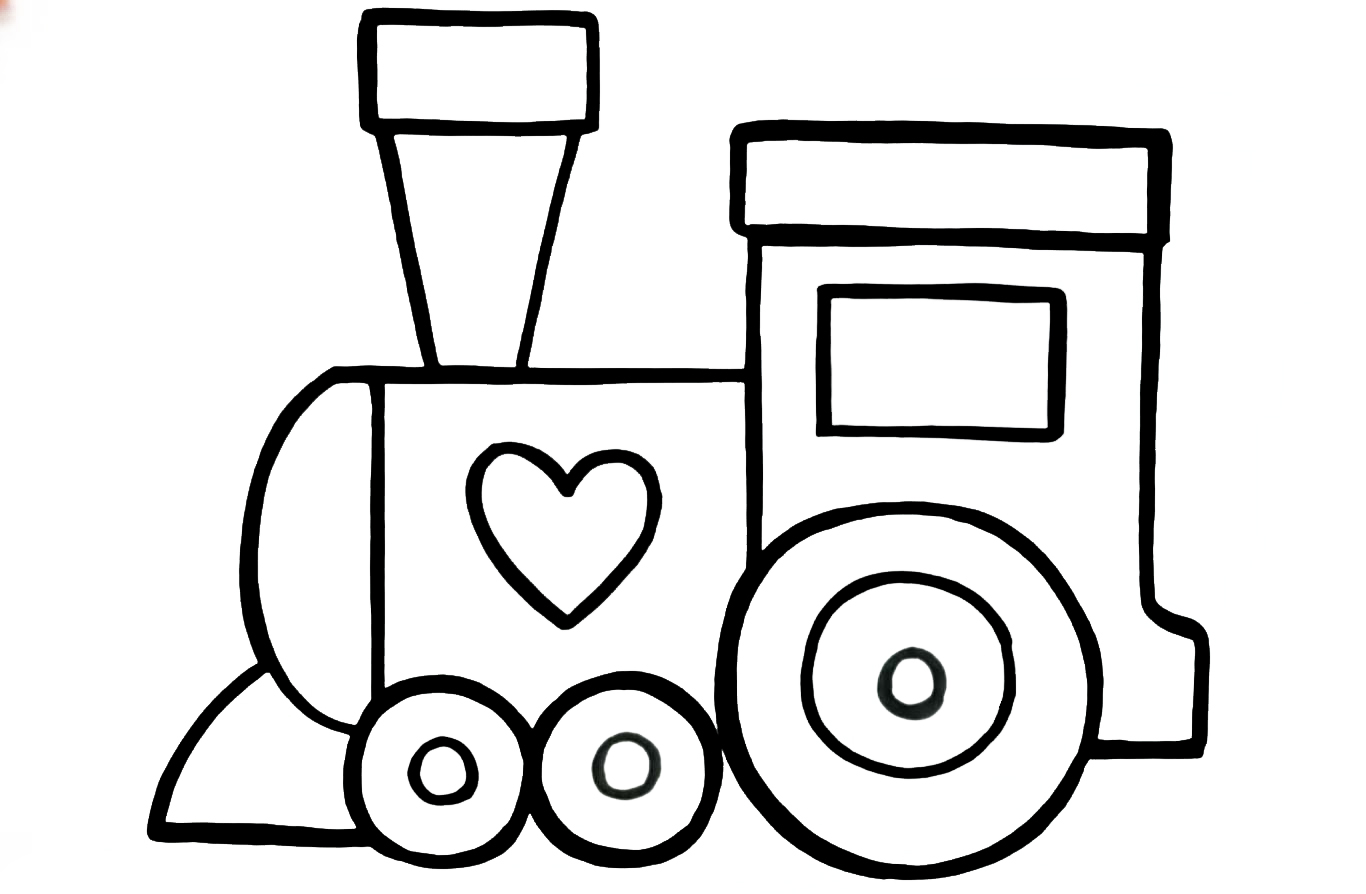 Раскраска Для детей 7-8 лет Поезд для детей 7 лет