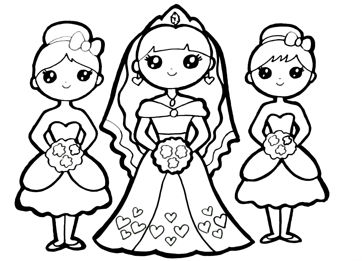 Раскраска Для детей 8-9 лет Принцессы для девочек