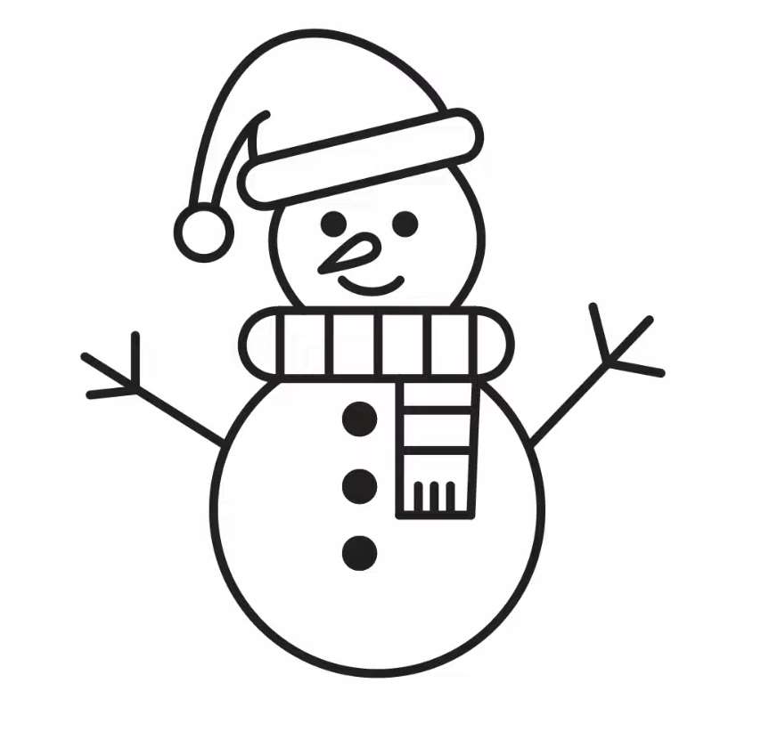 Раскраска Для детей 5-6 лет Снеговик