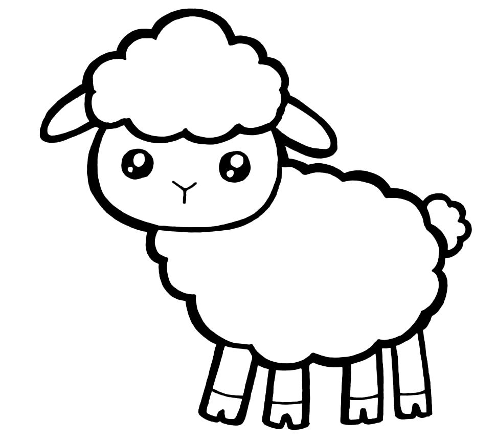 Coloring page For kids Sheep for children