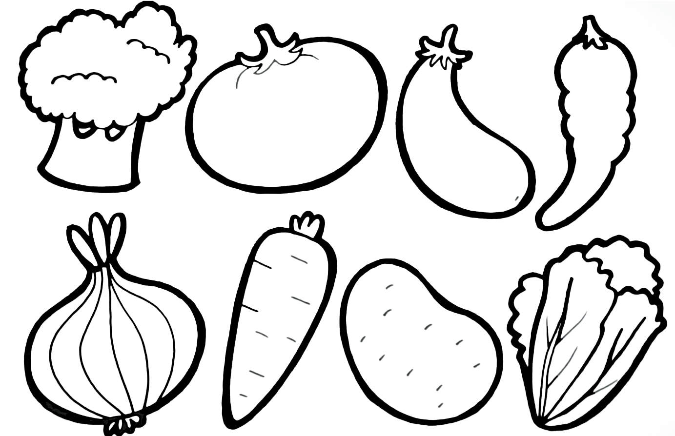 Coloring page For kids Vegetables