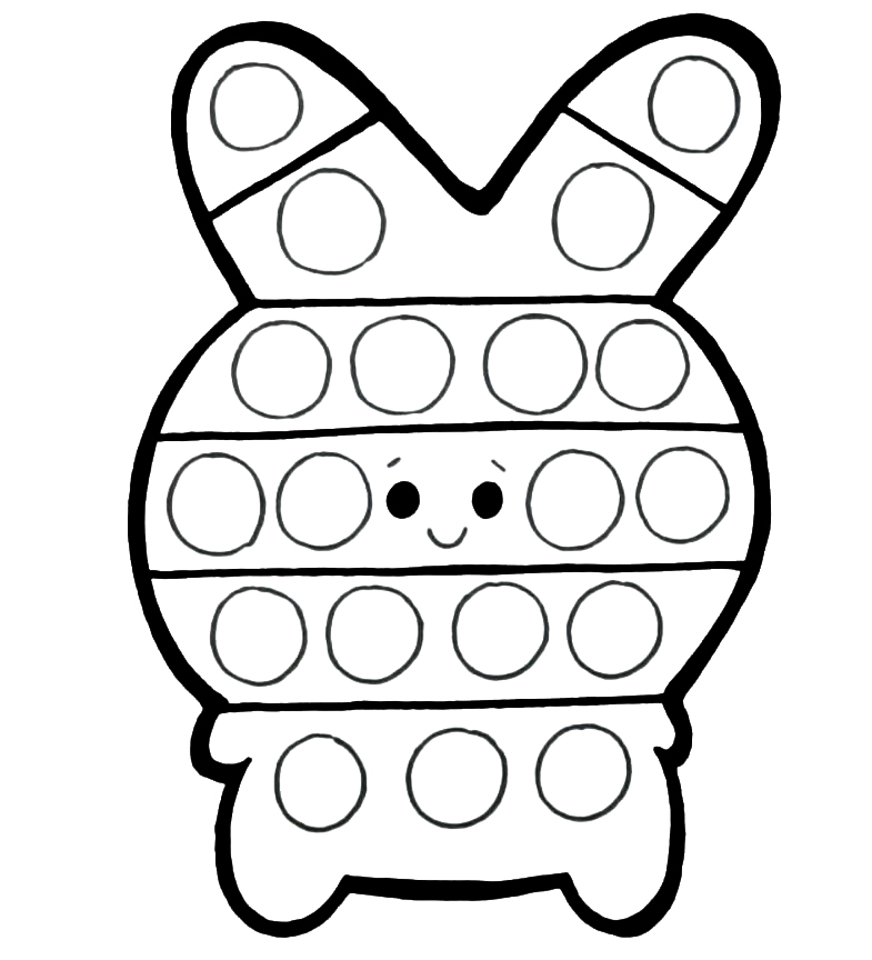Coloring page For kids Bunny Pop It