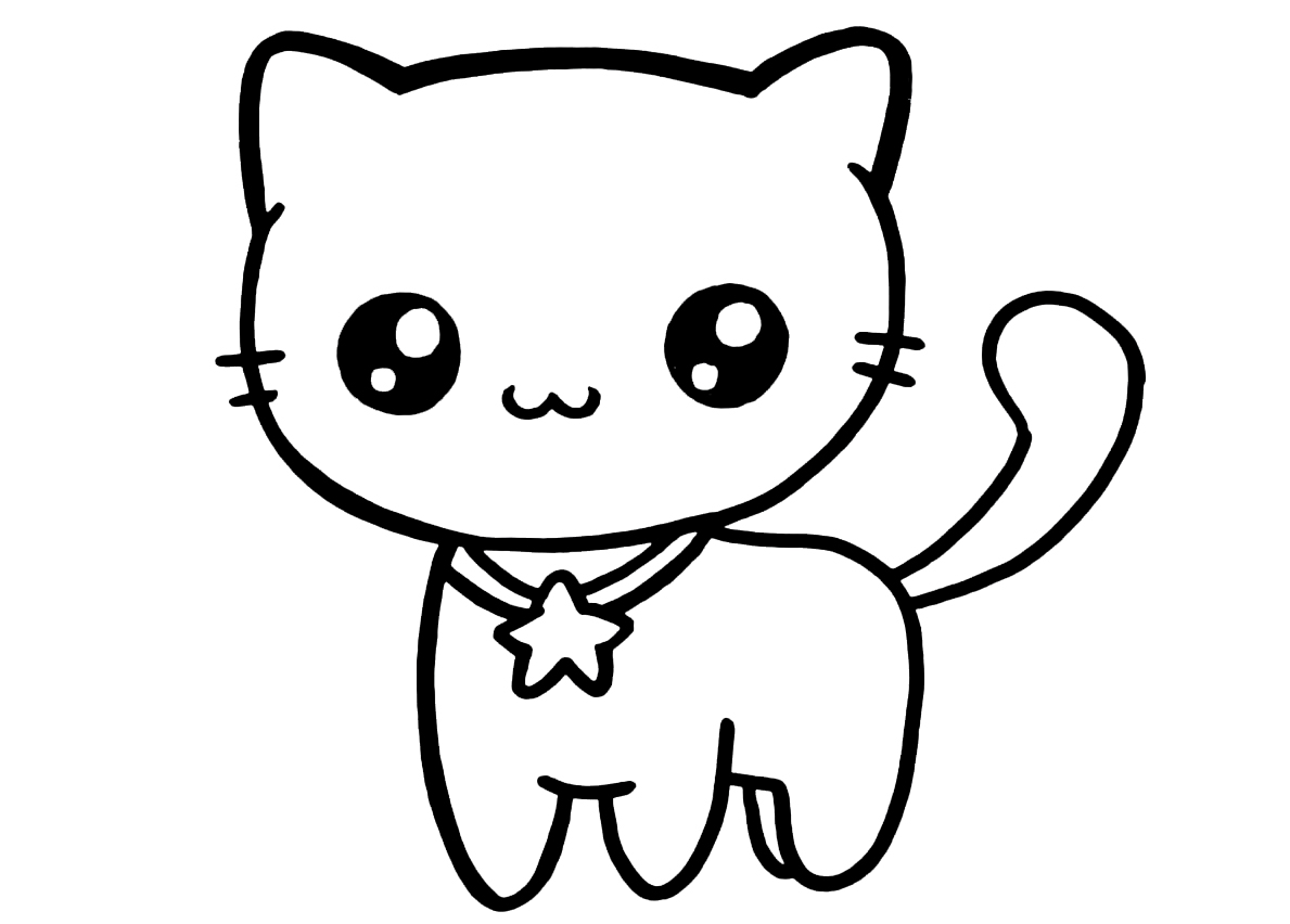 Coloring page For kids Kitten for kids