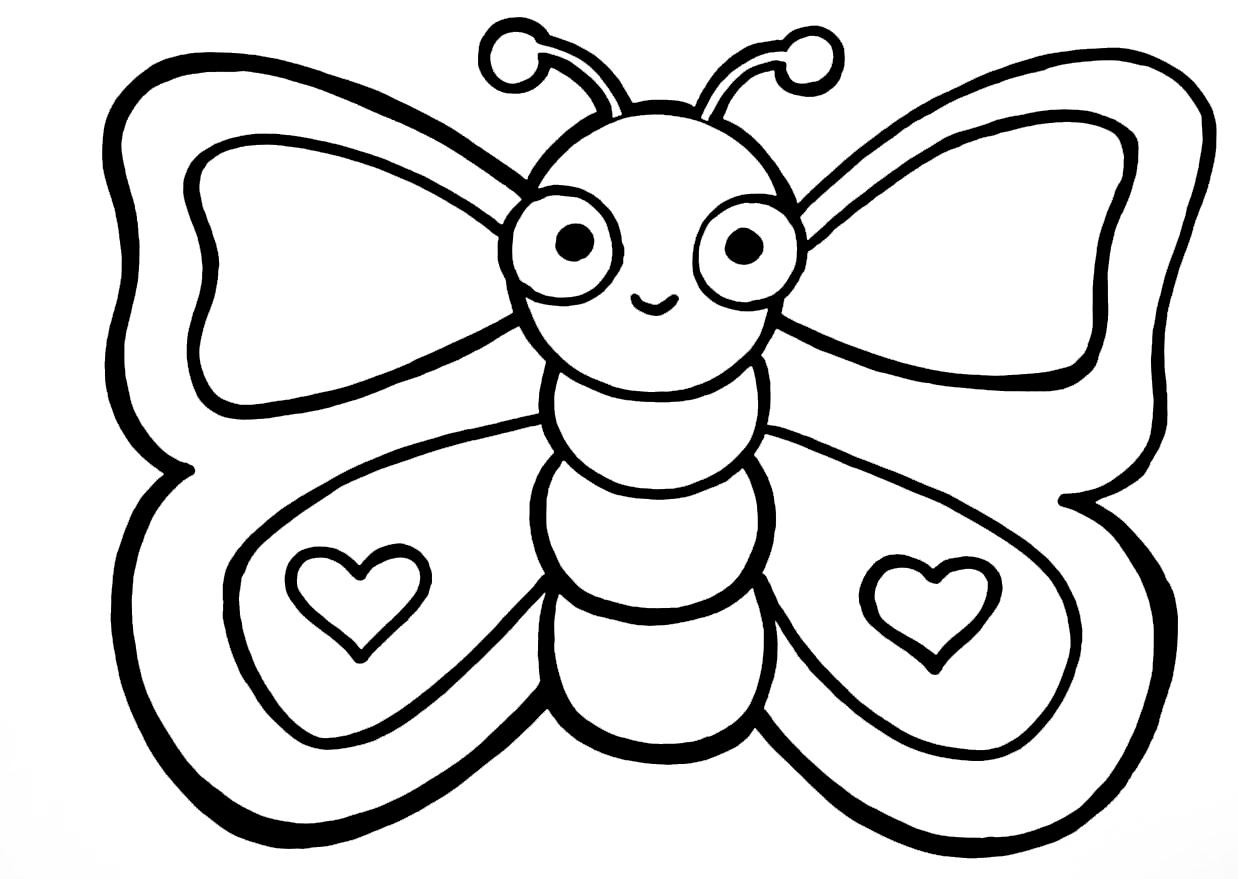 Coloring page For kids Butterfly for children