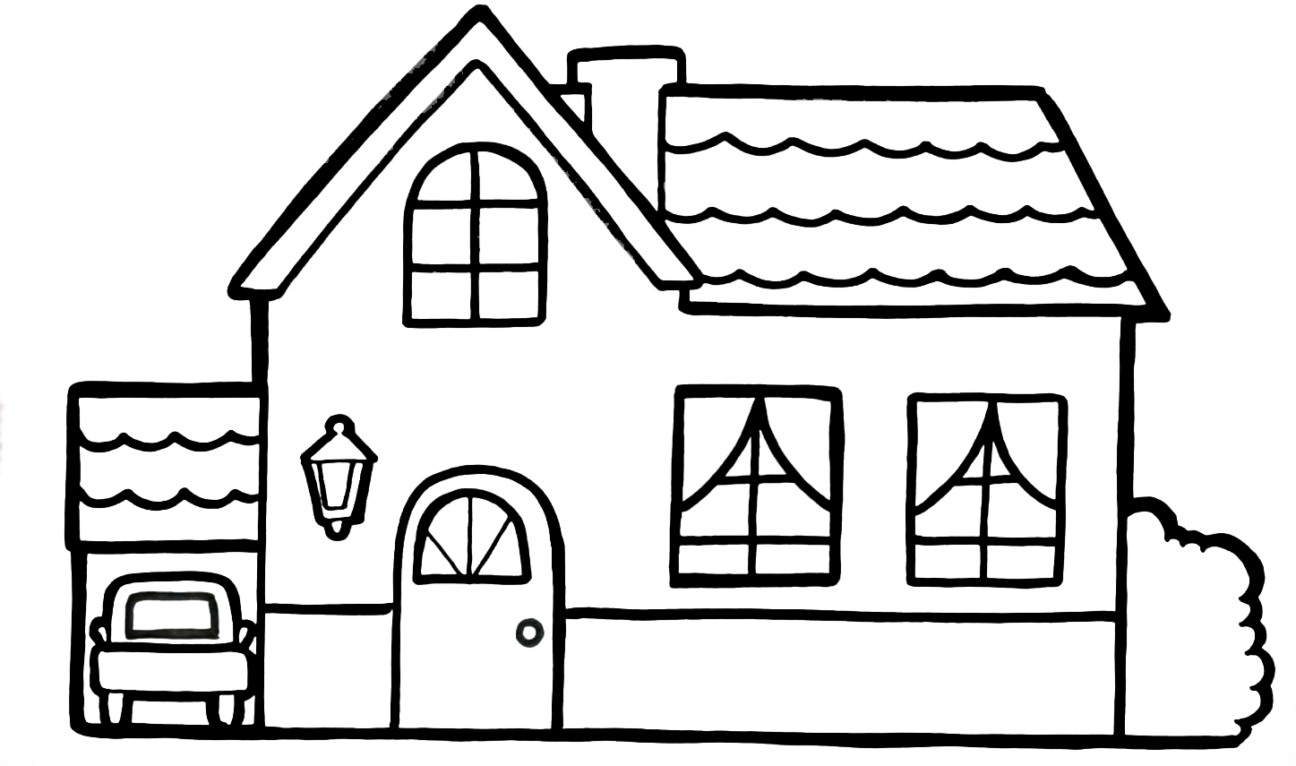 Coloring page For kids A house for children
