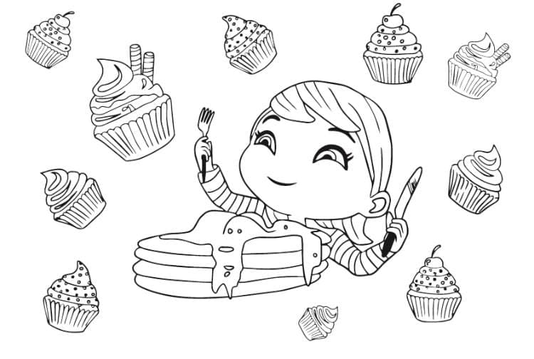 Coloriage Little Baby Bum Gourmand