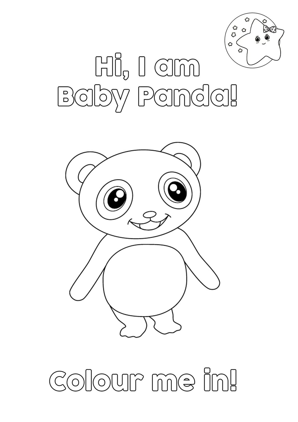 Ausmalbild Little Baby Bum Baby Panda