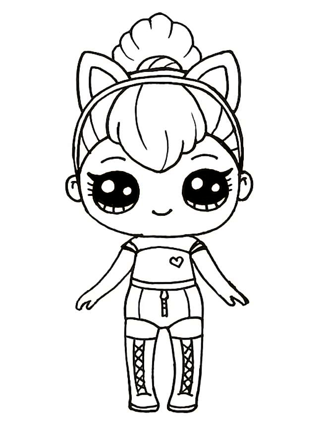 Coloring page LOL Suprise Kitty Queen