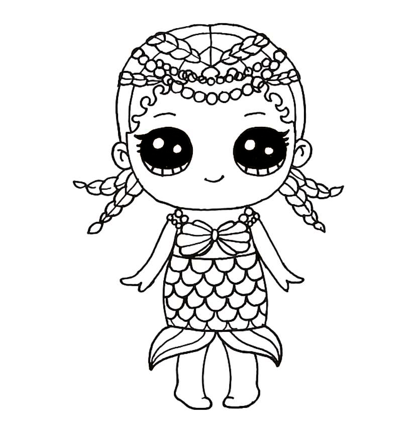 Coloring page LOL Suprise LOL the mermaid