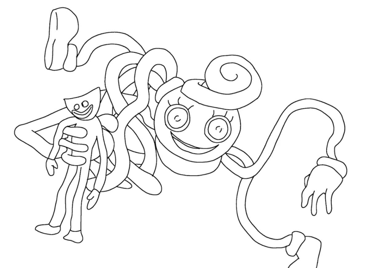 Coloring page Mommy Long Legs Mommy Long Legs and Huggy Wuggy