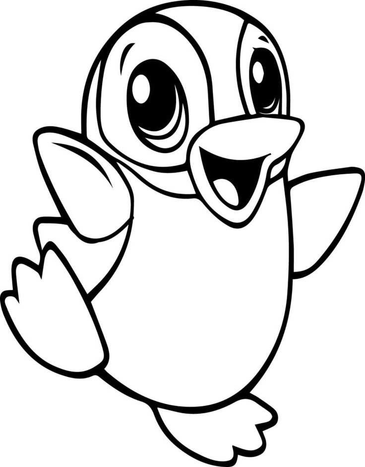 Coloring page Penguin Funny Penguin