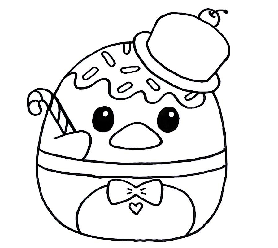 Coloring page Penguin Penguin cake