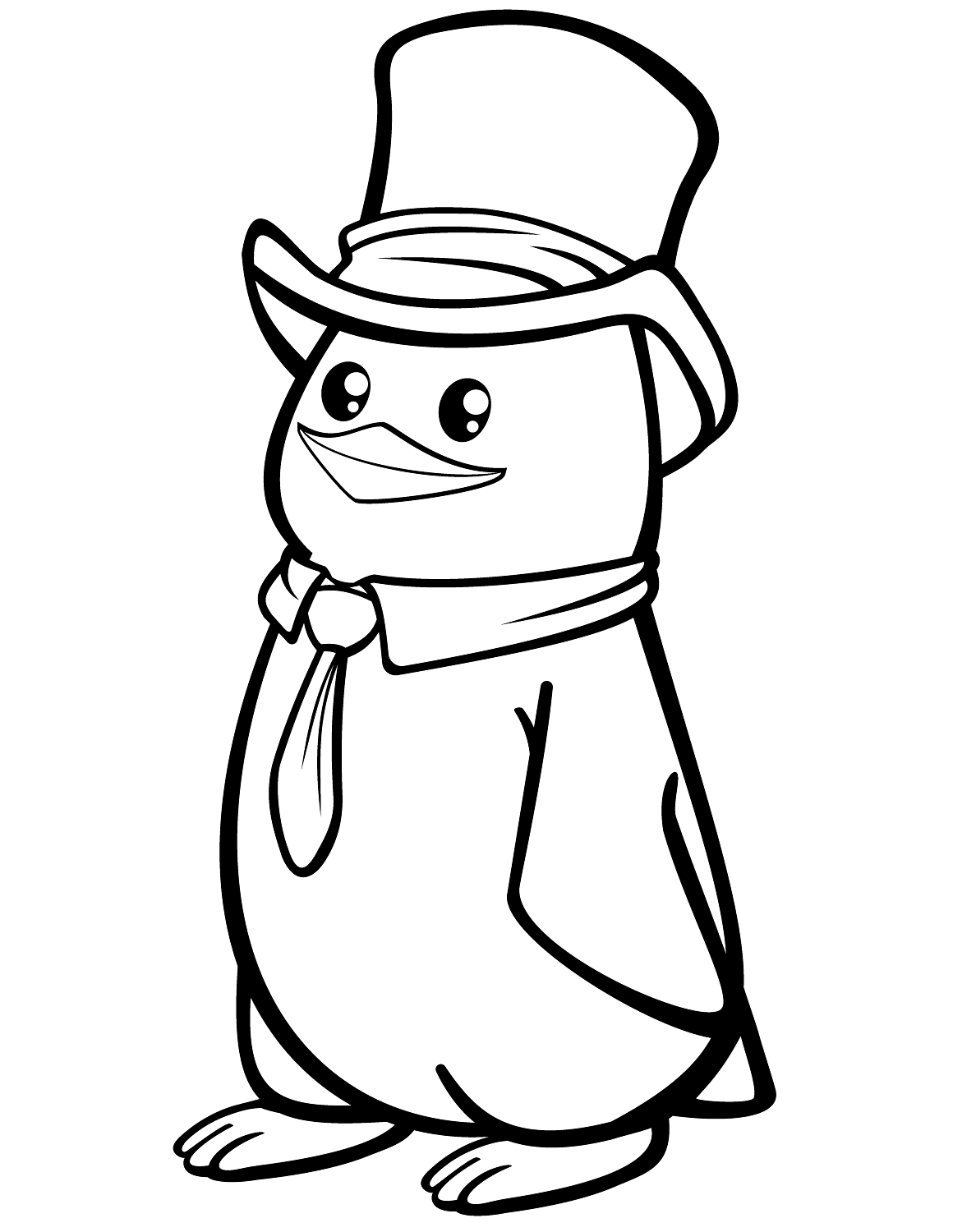 Ausmalbild Pinguin Mr. Penguin