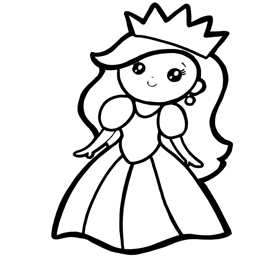 Раскраска Принцессы для девочек Принцесса для девочек 5-6-7 лет
