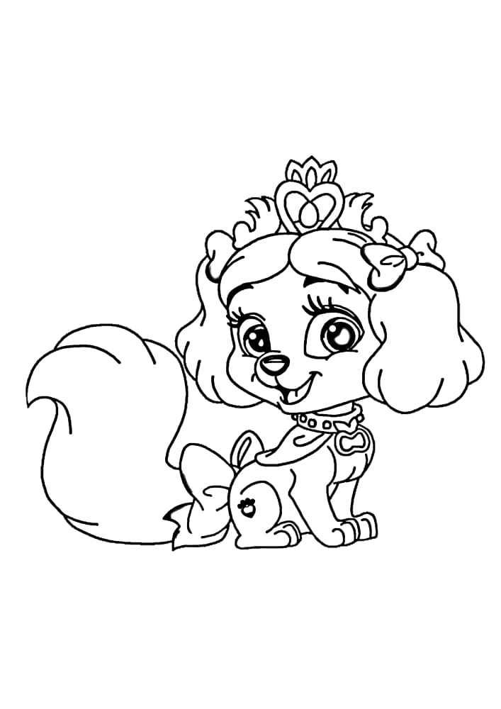 Coloring page Princesses for girls Cute doggie