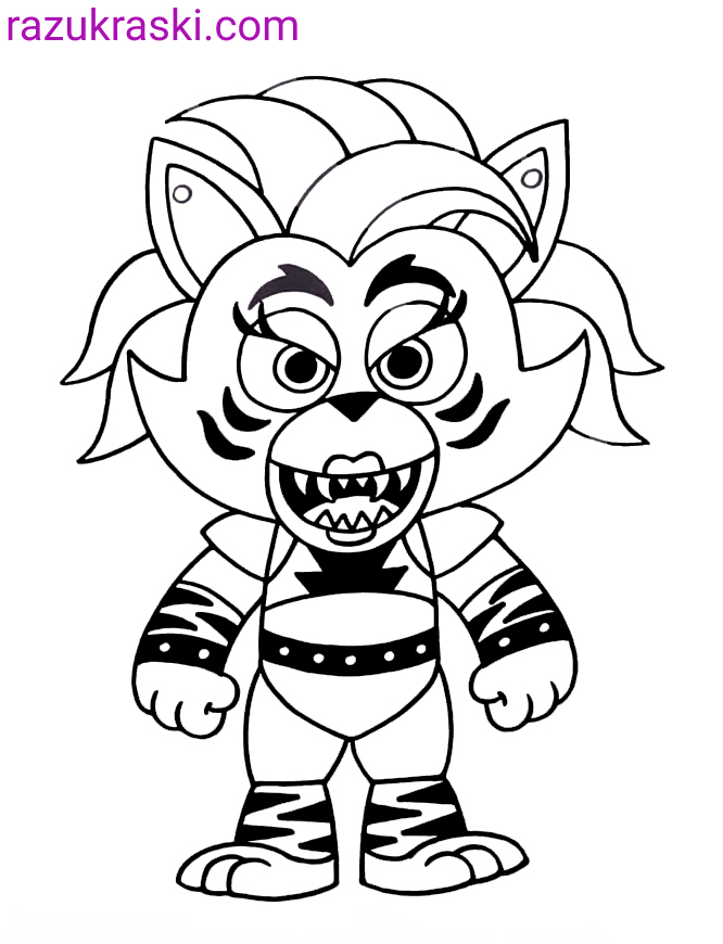 Coloring page FNAF Roxy and Roxanne Roxanne Wolf FNAF Security Breach