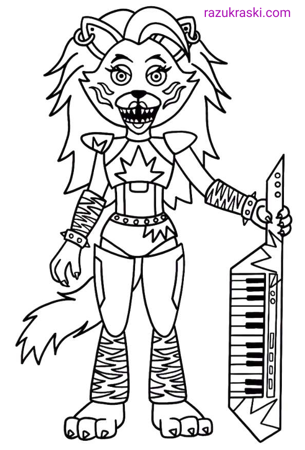 Coloring page FNAF Roxy and Roxanne Roxanne FNAF Security Breach