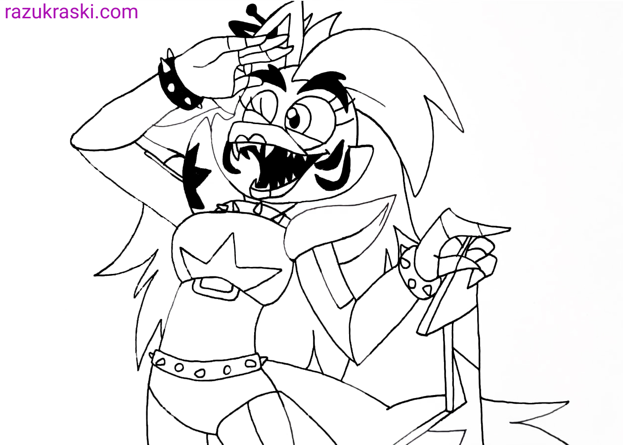 Coloring page FNAF Roxy and Roxanne Roxanne