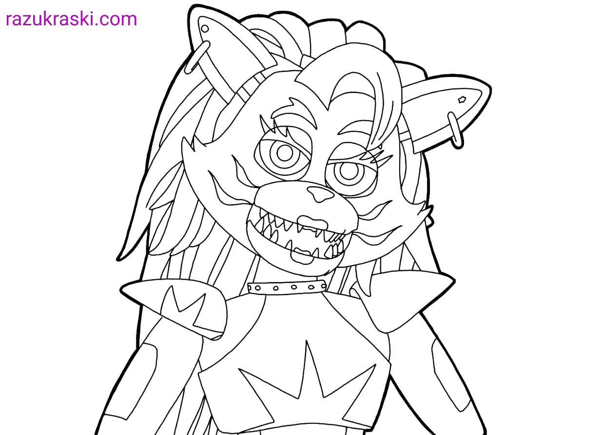 Coloriage FNAF Roxy and Roxanne Roxanne Wolf