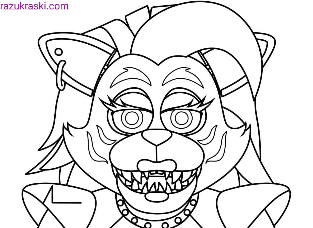 Coloring page FNAF Roxy and Roxanne Roxy FNAF 9