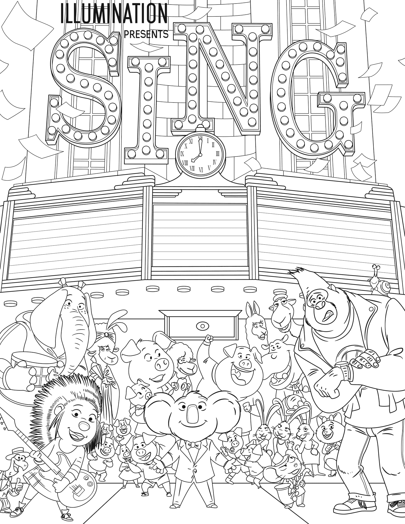 Coloring page Sing 2 Sign 2
