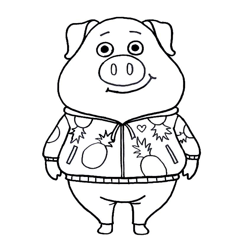 Ausmalbild Sing 2 Schwein