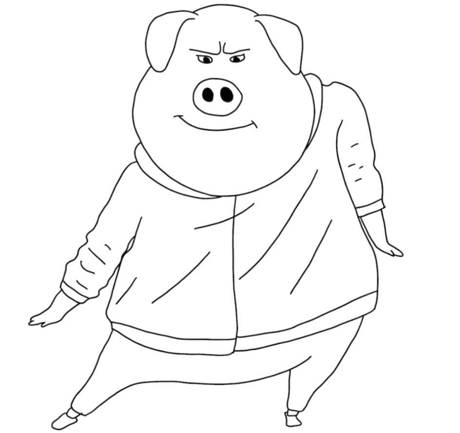 Coloring page Sing 2 Fashionable pig