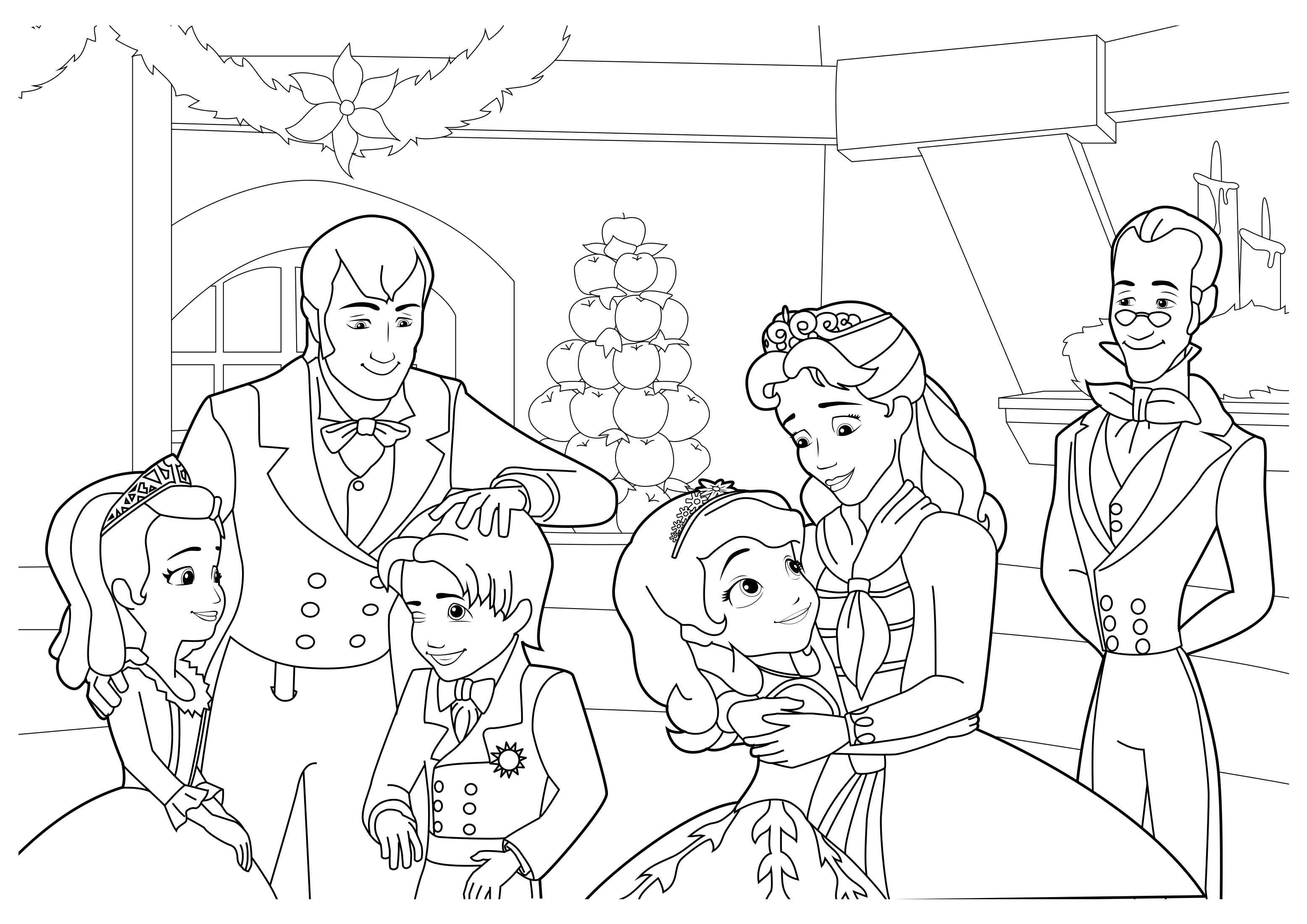 Coloring page Sofia the First The Royal family