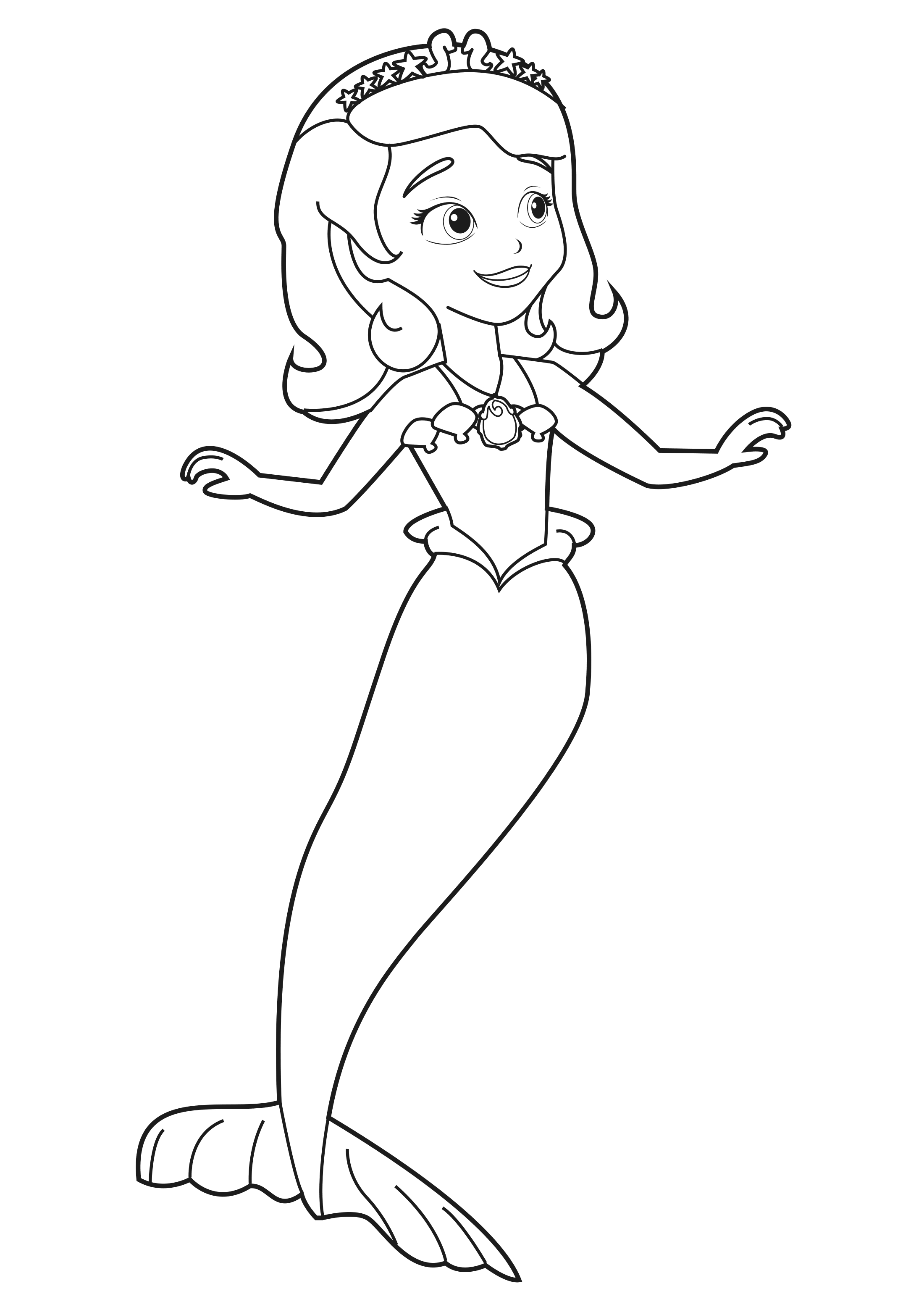 Coloring page Sofia the First Mermaid