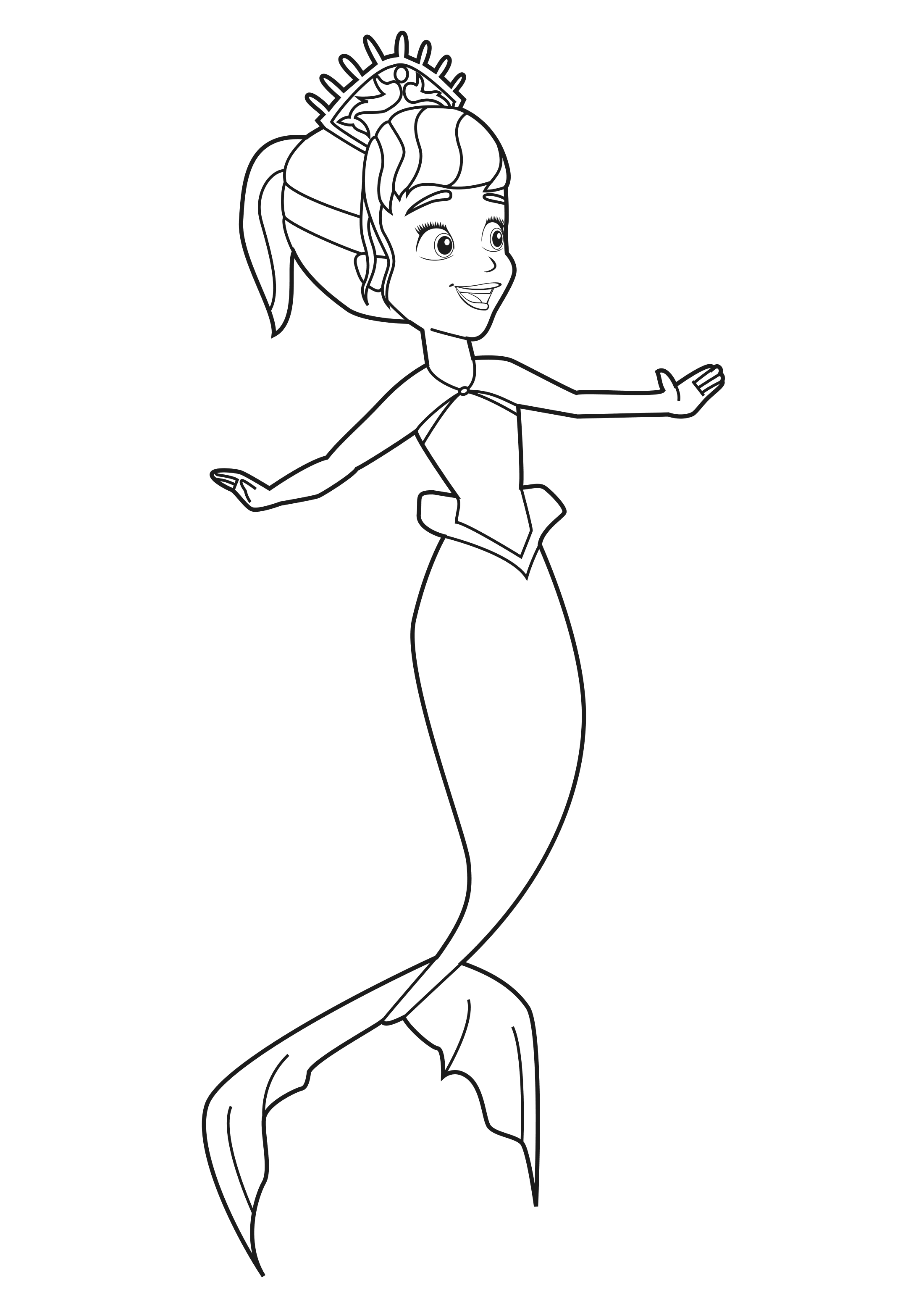 Coloring page Sofia the First Mermaid Una