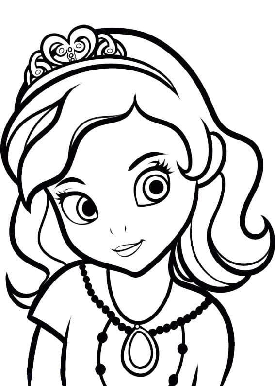 Ausmalbild Sofia die Erste Prinzessin für Mädchen