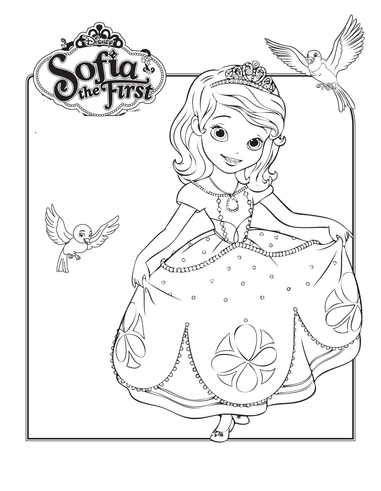 Coloriage Princesse Sofia dessin animé pour enfants