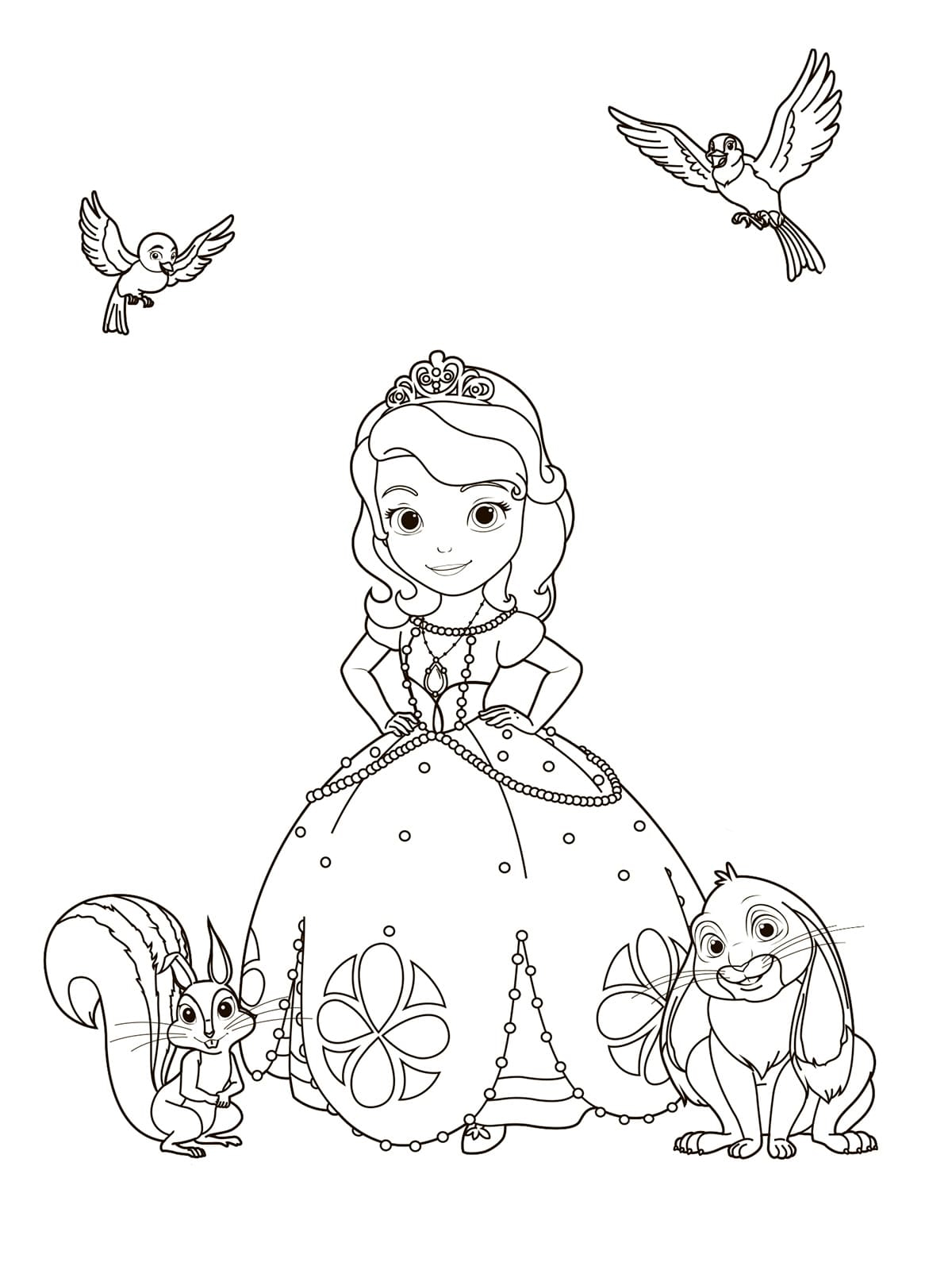 Coloring page Sofia the First Princess Sofia and her friends
