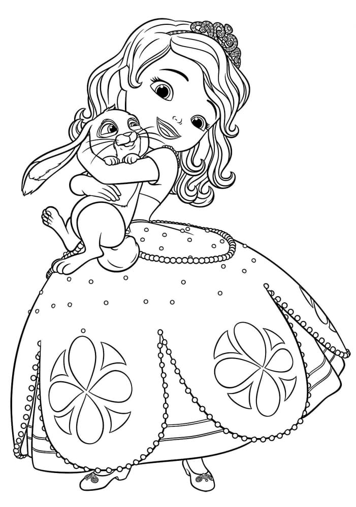 Coloring page Sofia the First Sofia and the rabbit