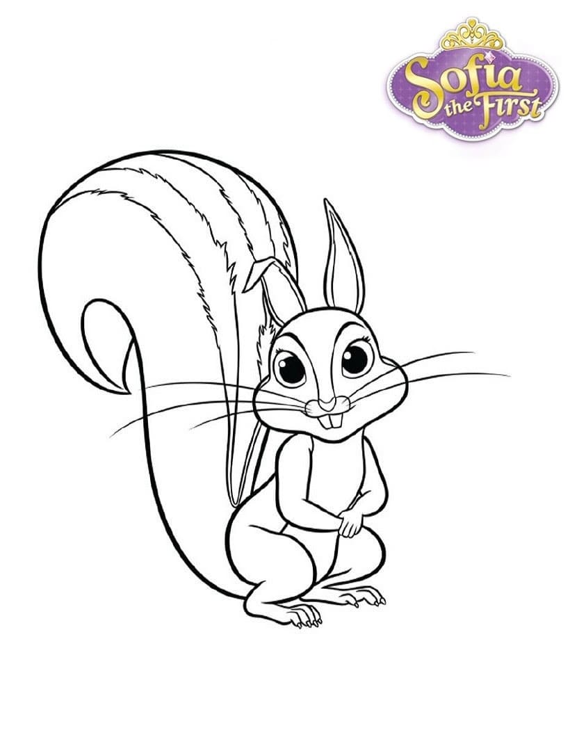 Coloring page Sofia the First A squirrel named Nut