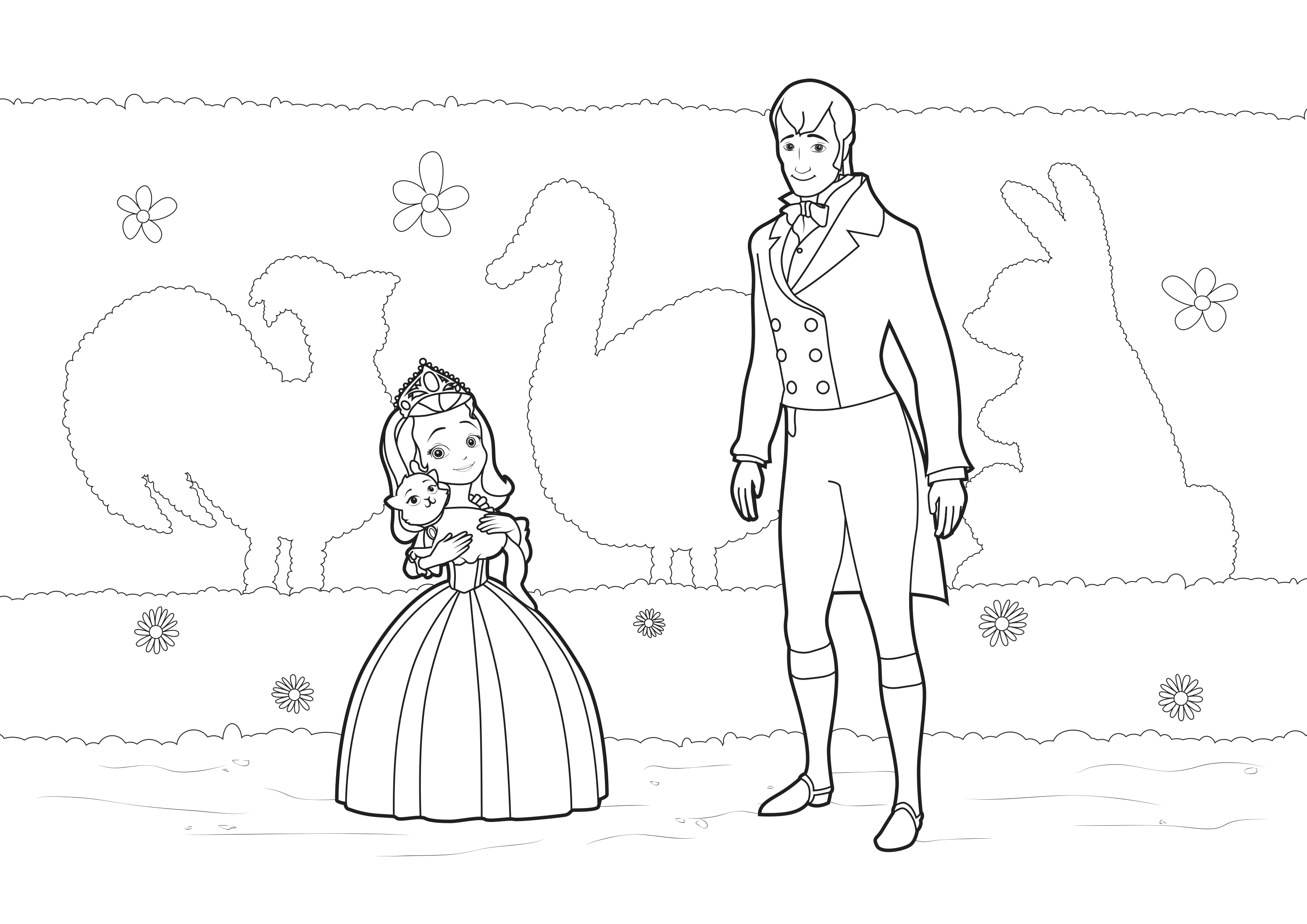Coloring page Sofia the First The Princess and the King