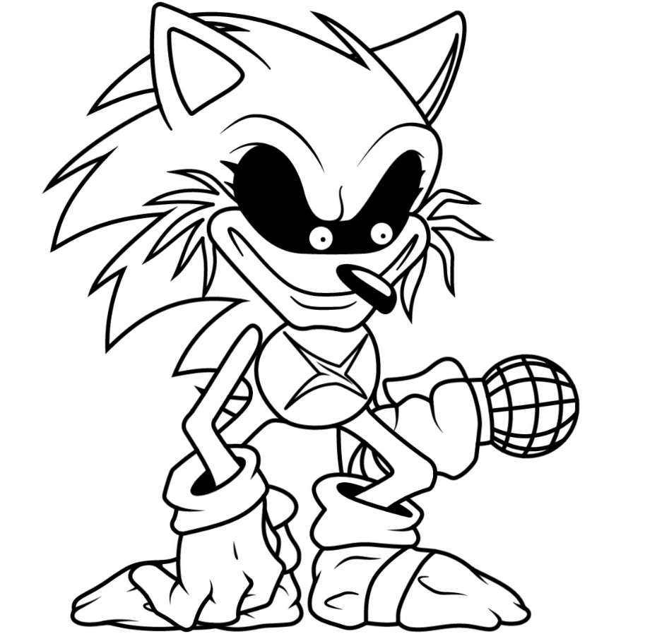 Coloring page FNF Sonic Sonic Lord X