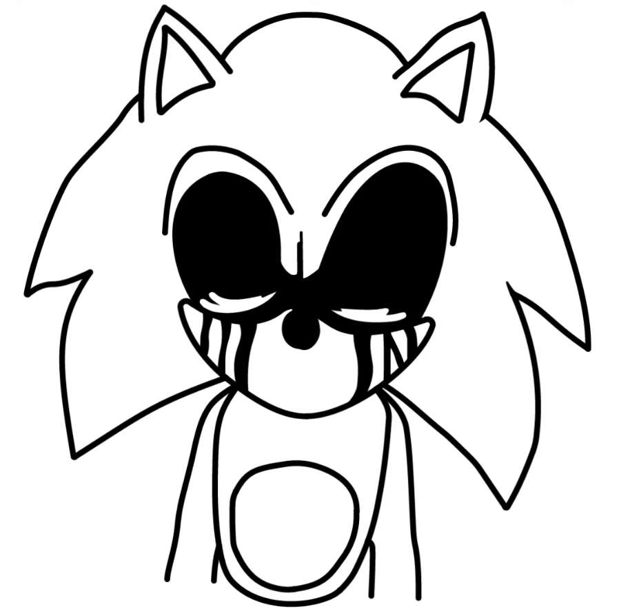 Coloring page FNF Sonic Sonic EXE Lost Silver
