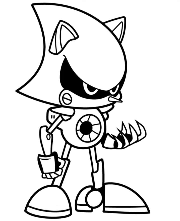 Coloriage FNF Sonic Metal Sonic Imprimer