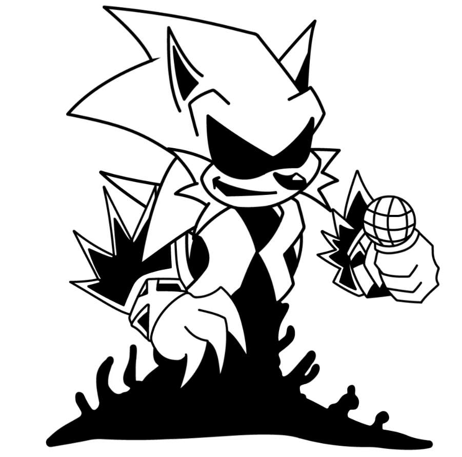Coloring page FNF Sonic Sonic EXE Lord X