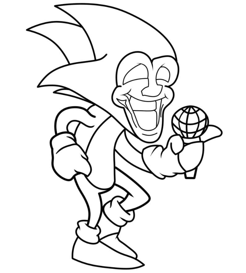 Coloring page FNF Sonic Majin Sonic