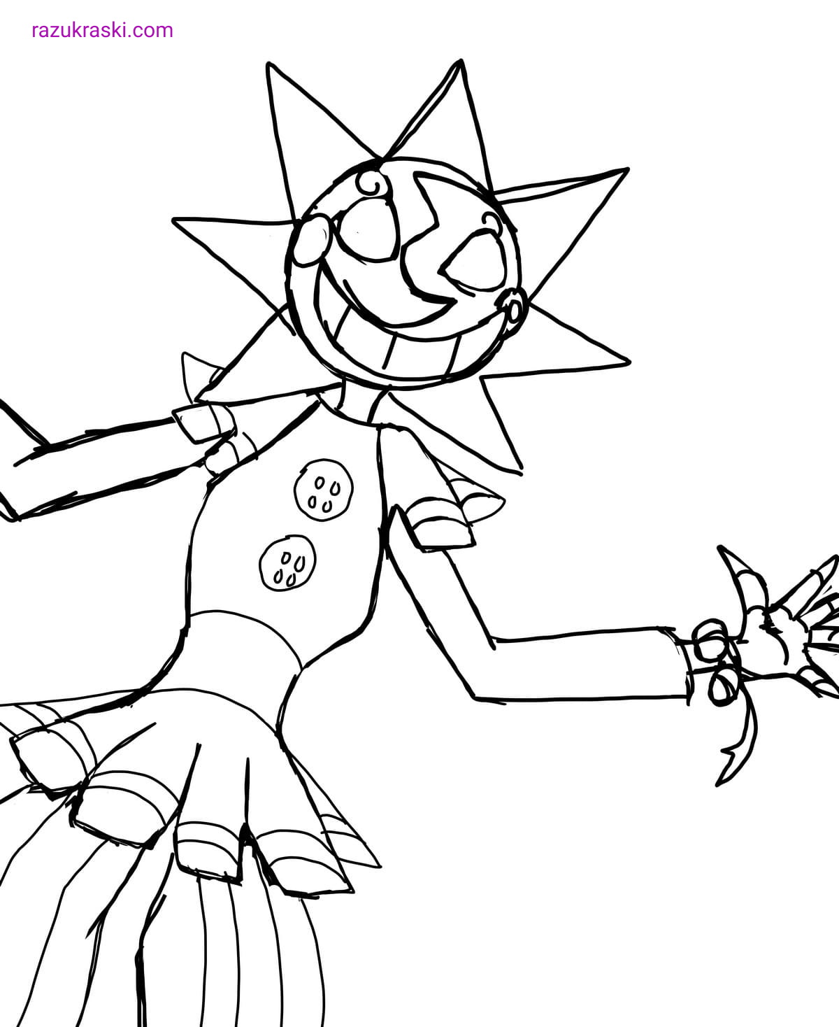 Coloring page FNAF The sun - drawing